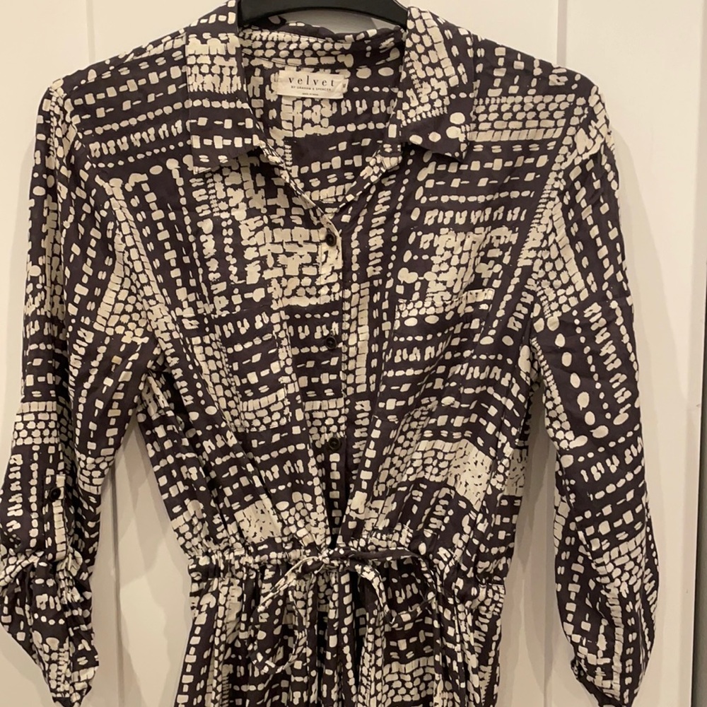VELVET Printed Button Down Dress
